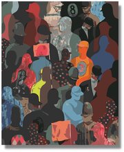 Картина по номерам "Толпа людей" холст на подрамнике 40х50