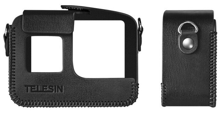 Чехол кожаный Telesin для экшен камеры Gopro 8 Black (черный)