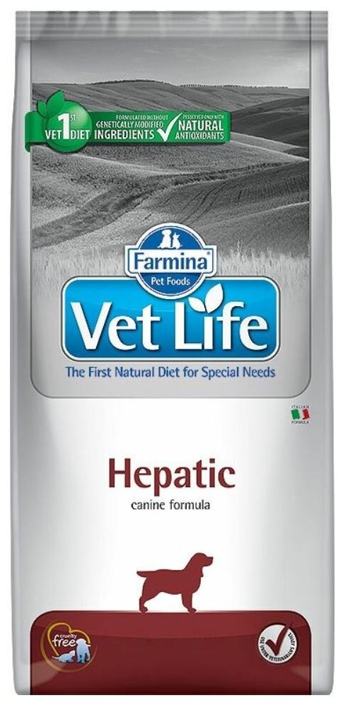 Farmina Vet Life Dog Hepatic сухой корм для взрослых собак при заболевании печени - 2 кг