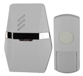 Звонок дверной ЭРА C81 беспроводной белый с серебристым 25 мелодий арт. Б0018971 (1 шт.)