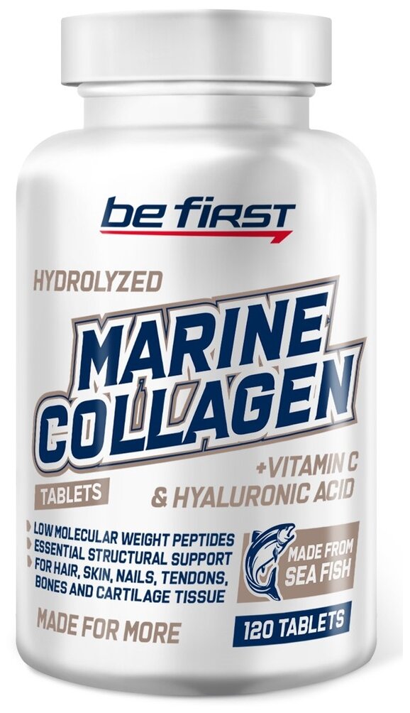 Marine Collagen + hyaluronic acid + vitamin C, 120 таблеток