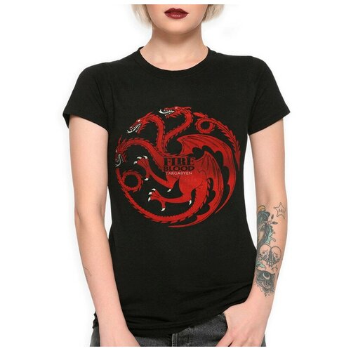 Футболка Dreamshirts Studio Дом Дракона - Игра Престолов / Дом Таргариенов / House of the Dragon / Женская Черная XL