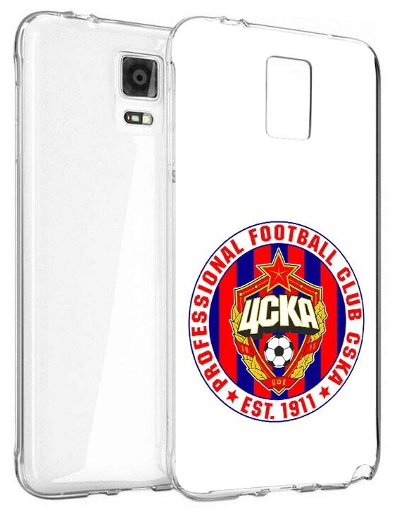 Чехол задняя-панель-накладка-бампер MyPads ФК ЦСК логотип для Samsung Galaxy Note 4 противоударный