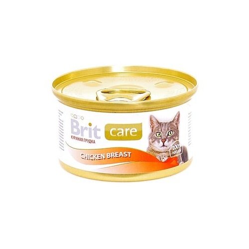 консервы для кошки brit care куринная грудка с сыром 80г 6 шт Brit Консервы для кошек из куриной грудки (Chicken Breast) 100064 | Chicken Breast, 0,08 кг (7 шт)