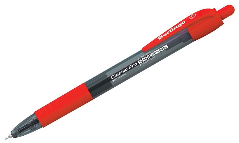 Ручка шариковая Berlingo Classic Pro, цвет чернил: красный, упаковка 12 шт.