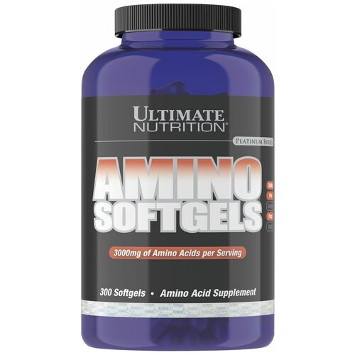 Комплекс аминокислот Ultimate Nutrition Amino SOFTGELS 300 капсул комплекс аминокислот ultimate nutrition amino gold 325 tabs 1500 mg
