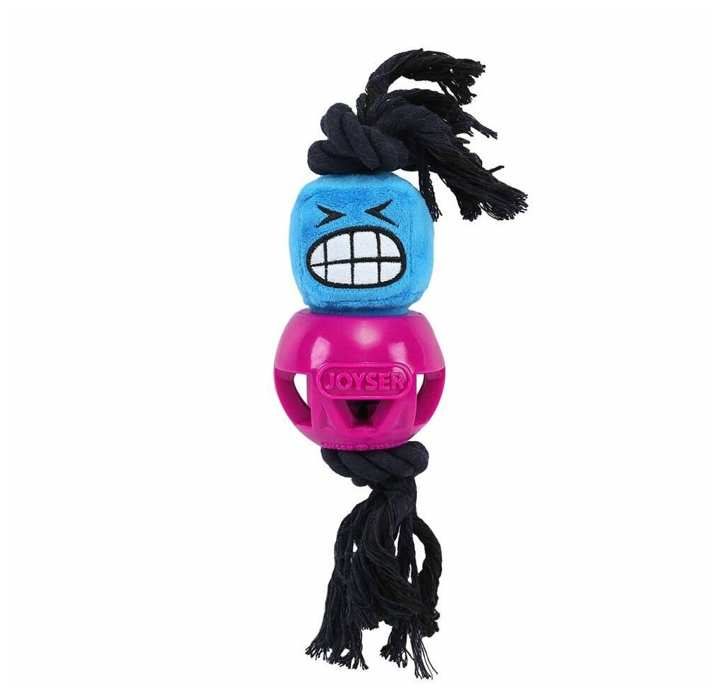 Cageball Funhead Jack с резиновым мячом и пищалкой M розовый, 37см Joyser - фото №1