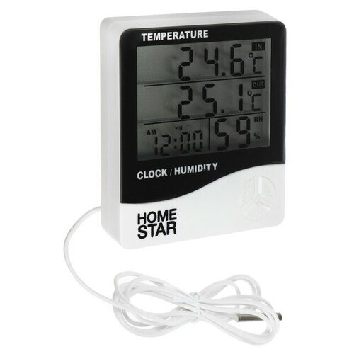 Термометр-гигрометр HOMESTAR HS-0109, комнатный, измерение влажности, белый термометр уличный гигрометр белый 144108