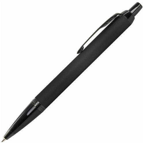  Ручка шариковая Parker IM Achromatic Black BT, корпус из нержавеющей стали, чёрный матовый, синие чернила