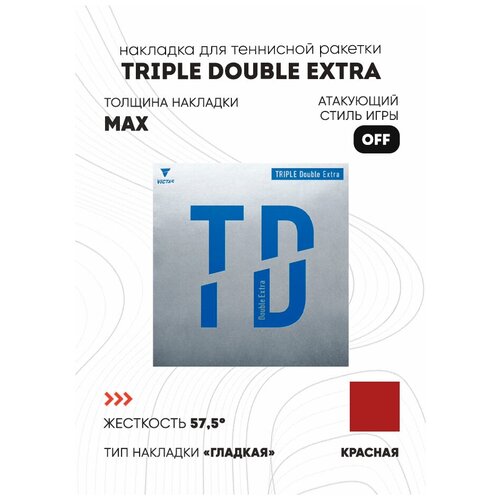 Накладка Victas Triple Double Extra цвет красный, толщина max