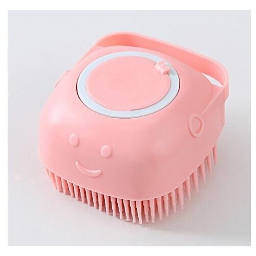 Мочалка-щетка силиконовая с дозатором для мыла / Массажная мочалка для тела