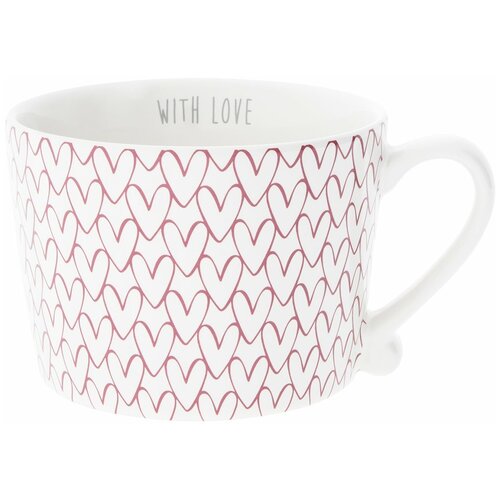 Bastion Collections Кружка White Нeart Pattern Red RJ/CUP 015 RED