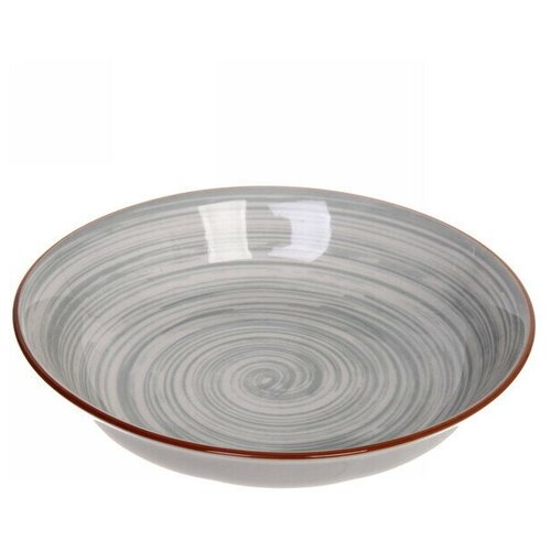 Тарелка керамическая «Тоскана» 20,8см глубокая серая