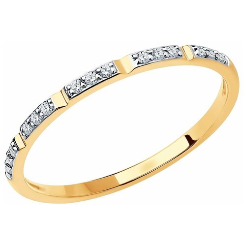 Кольцо Diamant, красное золото, 585 проба, фианит, размер 16, золото кольцо из золота 110225 15