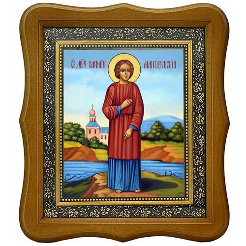 Василий Мангазейский мученик. Икона на холсте. икона василий рязанский размер 8 5 х 12 5 см