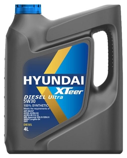 Hyundai xteer моторное масло hyundai xteer diesel ultra 5w-30, 4л 1041222