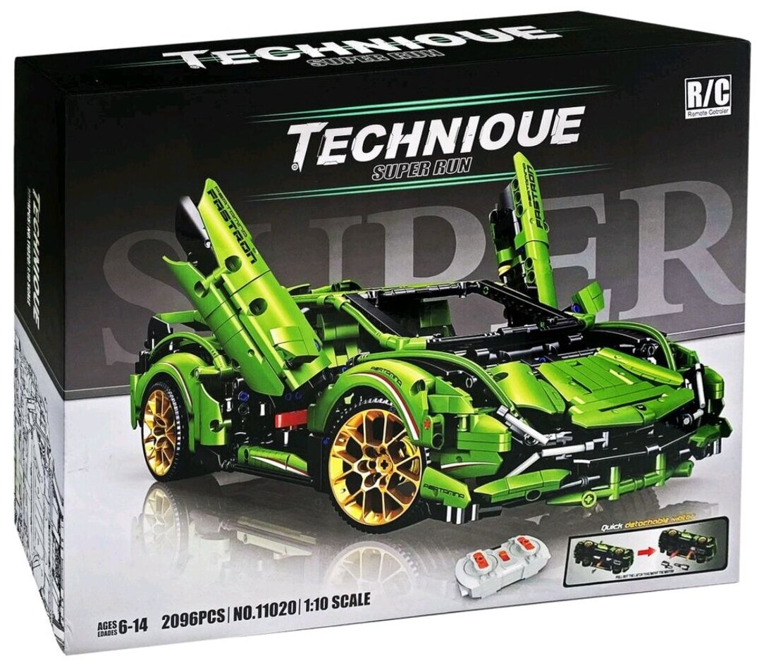 Конструктор/ Technic/ Гоночная машина Lamborghini Sian/ 2096 деталей/ 11020/ ребенку
