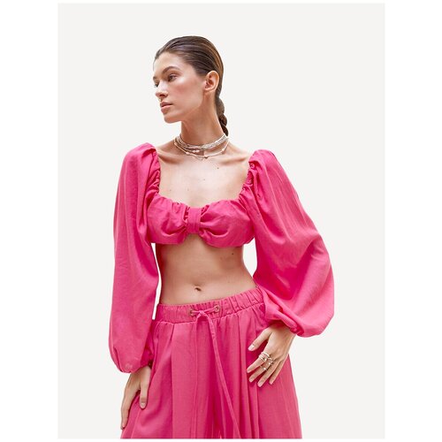 фото Топ с объёмными рукавами the select, белый, s/42