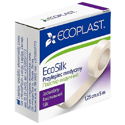 Пластырь медицинский фиксирующий EcoSilk 1,25см х 5м