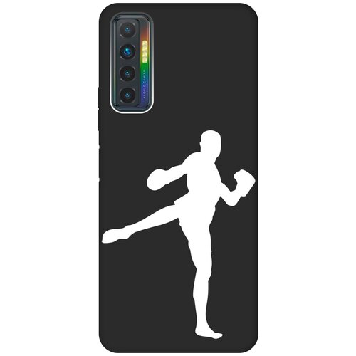 Матовый чехол Kickboxing W для Tecno Camon 17P / Техно Камон 17Р с 3D эффектом черный матовый soft touch силиконовый чехол на tecno camon 17p техно камон 17р с 3d принтом duck swim ring черный