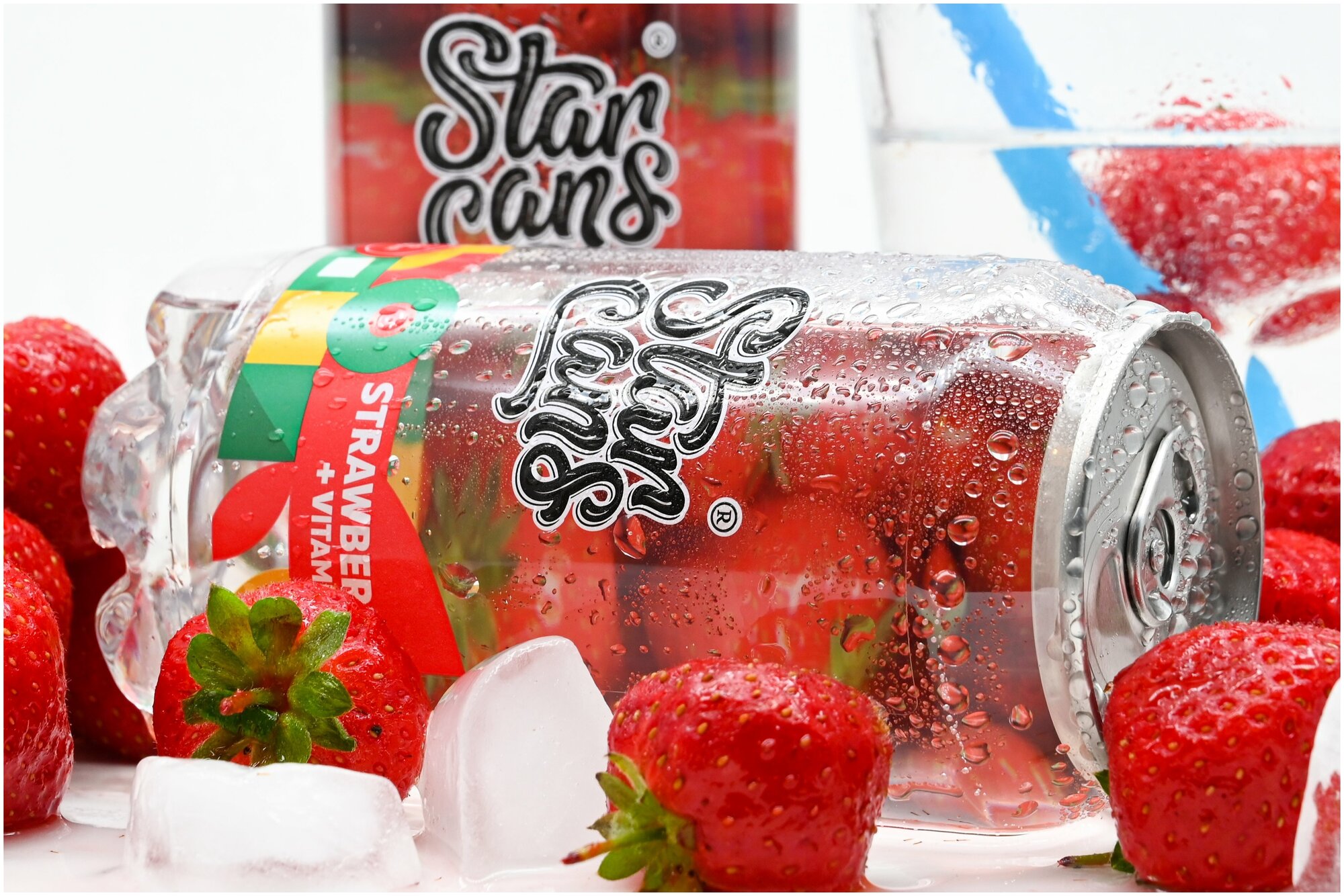 Напиток витаминный газированный со вкусом клубники StarCans Клубничный газированный напиток Лимонад - фотография № 6