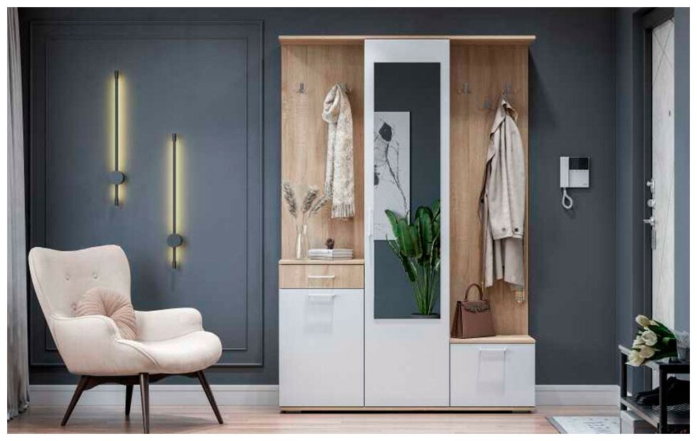 Прихожая правая Практик 01 — купить по низкой цене на Яндекс Маркете