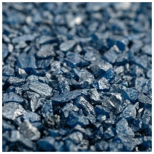 Грунт Синий металлик декоративный песок кварцевый, 250 г фр.1-3 мм