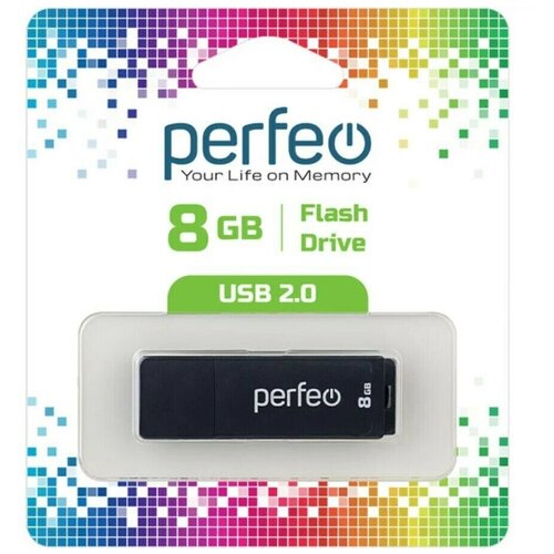 USB Флеш-накопитель USB накопитель Perfeo 8GB C04 Black