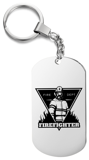Брелок для ключей « Пожарный » с гравировкой подарочный жетон ,на сумку 