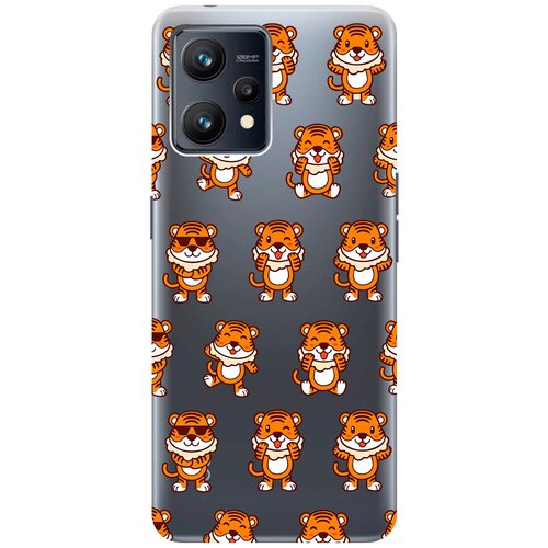 Силиконовый чехол с принтом Tigers Pattern для Realme 9 / Рилми 9 силиконовый чехол с принтом corgi pattern для realme 9 рилми 9