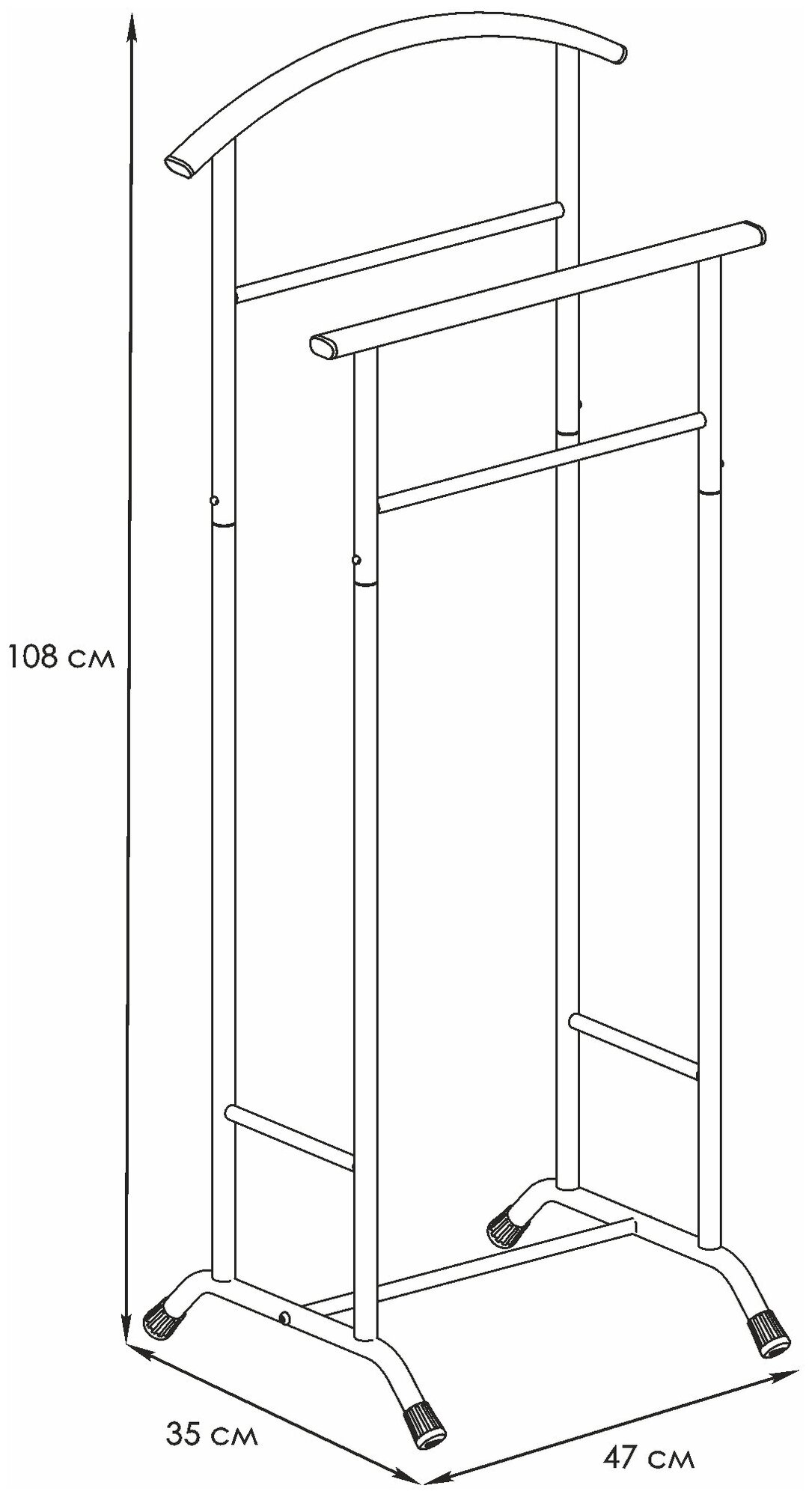 Вешалка напольная "Стиль 3 " для костюмов, 108х47х34,5 см - фотография № 2