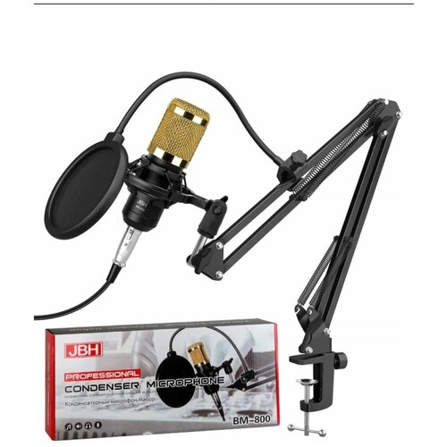 Микрофон студийный конденсаторный c креплением BM 800 черный с золотом 185000₽