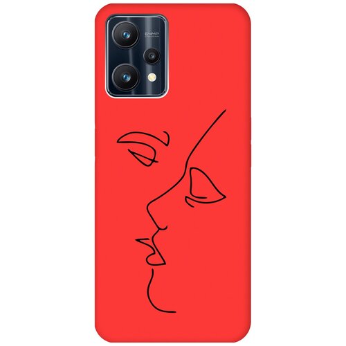 Матовый чехол Faces для Realme 9 Pro / Рилми 9 Про с 3D эффектом красный матовый чехол faces для realme 9 pro рилми 9 про с 3d эффектом красный