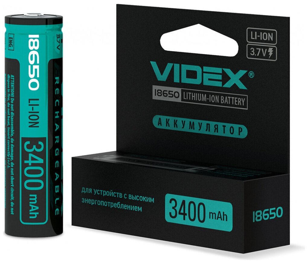 Аккумулятор Videx 18650 3400 mAh Li-ion VID-18650-3.4-WP