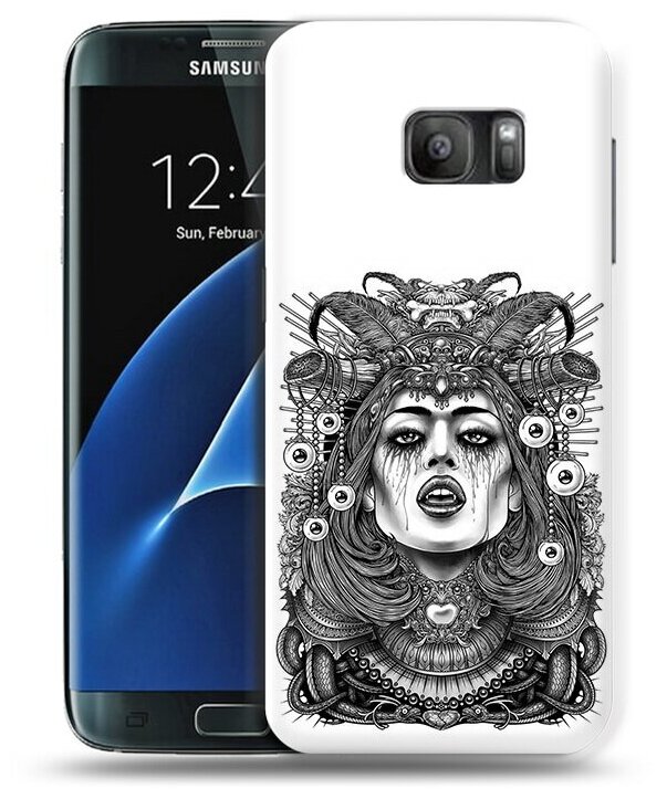 Чехол задняя-панель-накладка-бампер MyPads портрет девушки черно белый для Samsung Galaxy S7 G930 G9300 5.1 противоударный