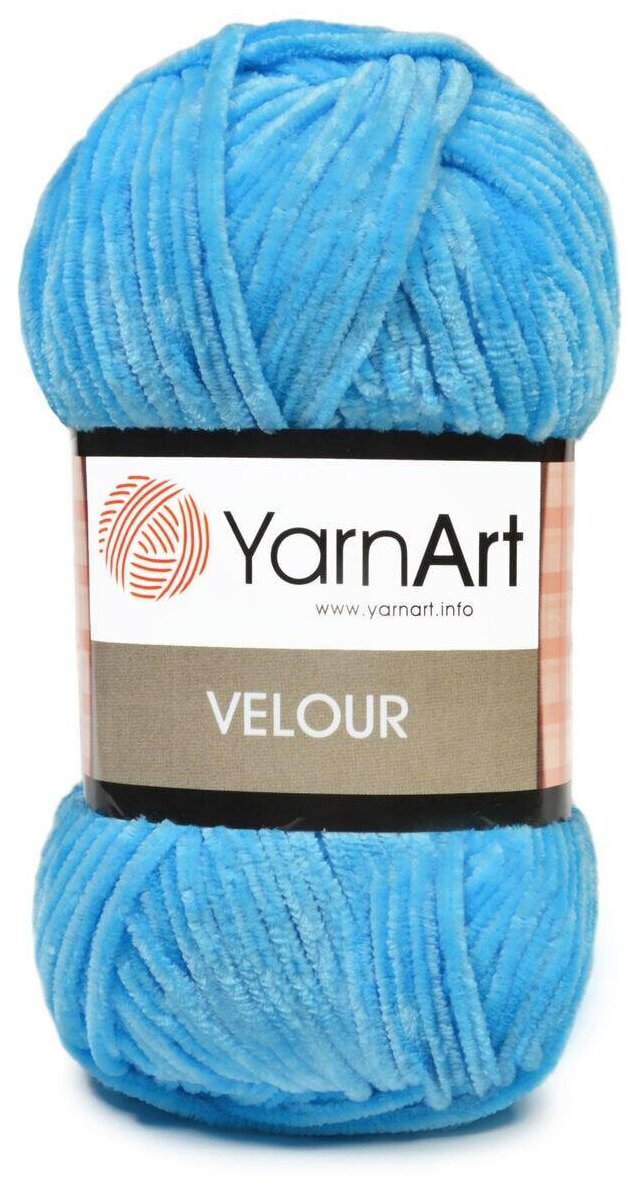 Пряжа YarnArt Velour бирюзовый (850), 100%микрополиэстер, 170м, 100г, 3шт