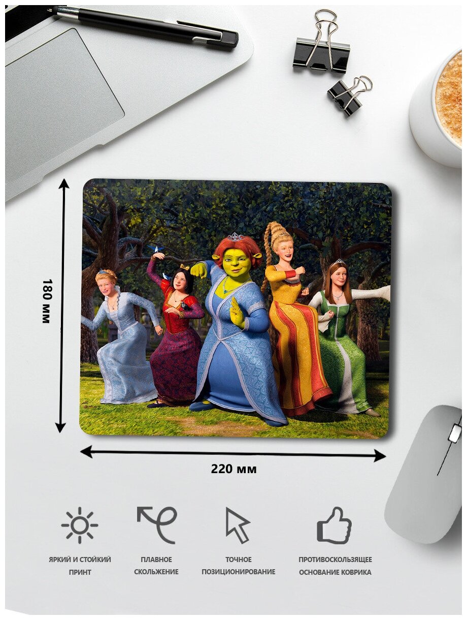 Шрек Shrek Фиона Осел коврик для мыши