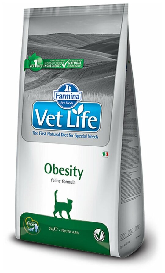 Сухой корм Farmina VET LIFE NATURAL DIET CAT OBESITY для кошек 2кг 5333 - фотография № 7