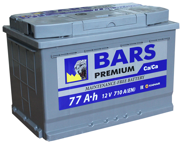 Автомобильные аккумуляторы Bars Premium 77 Ач Прямая полярность размер (ДхШхВ)278*175*190