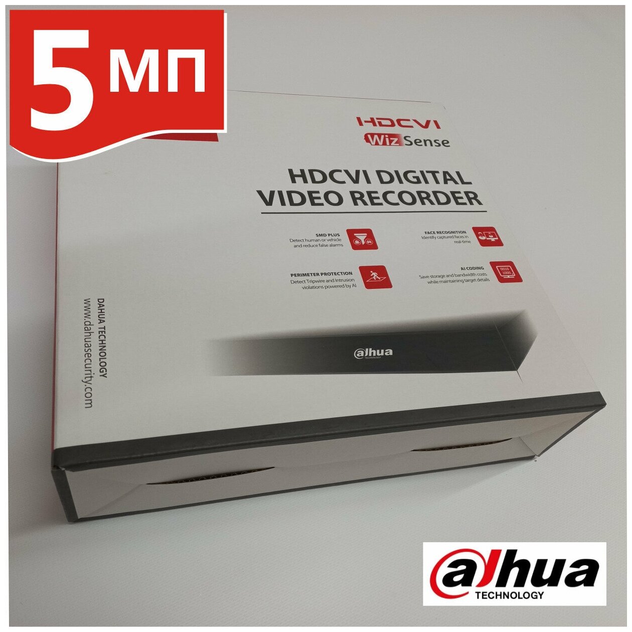 DAHUA DH-XVR5104HS-I3 4-канальный HDCVI-видеорегистратор с FR, видеоаналитика, до 6 IP каналов до 6Мп, 1 SATA III до 6Т