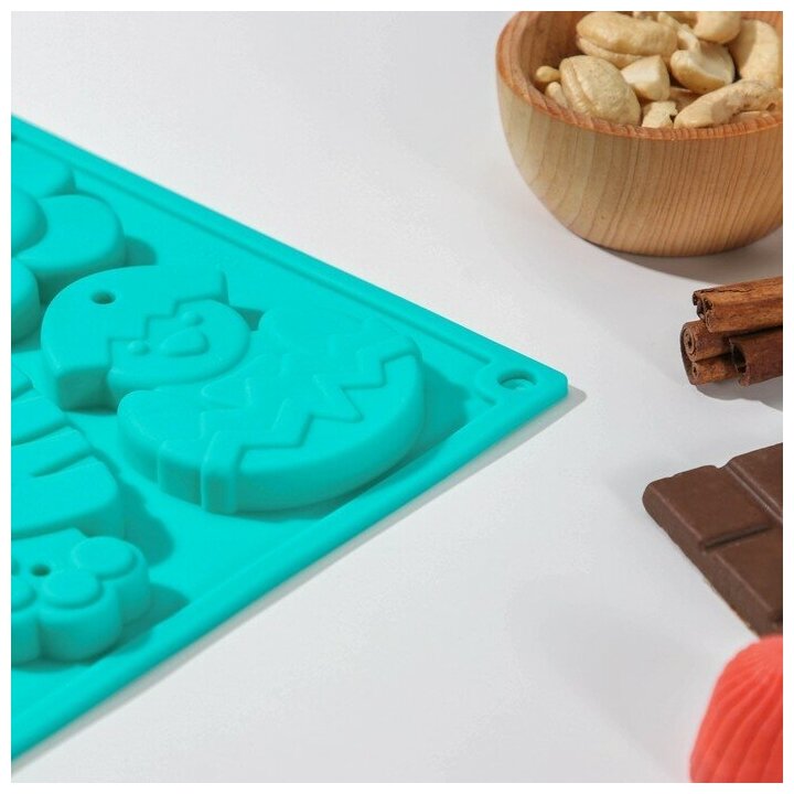 Форма для шоколада «Животные», 30×17×1 см, 8 ячеек (7,7×6 см), цвет микс - фотография № 6