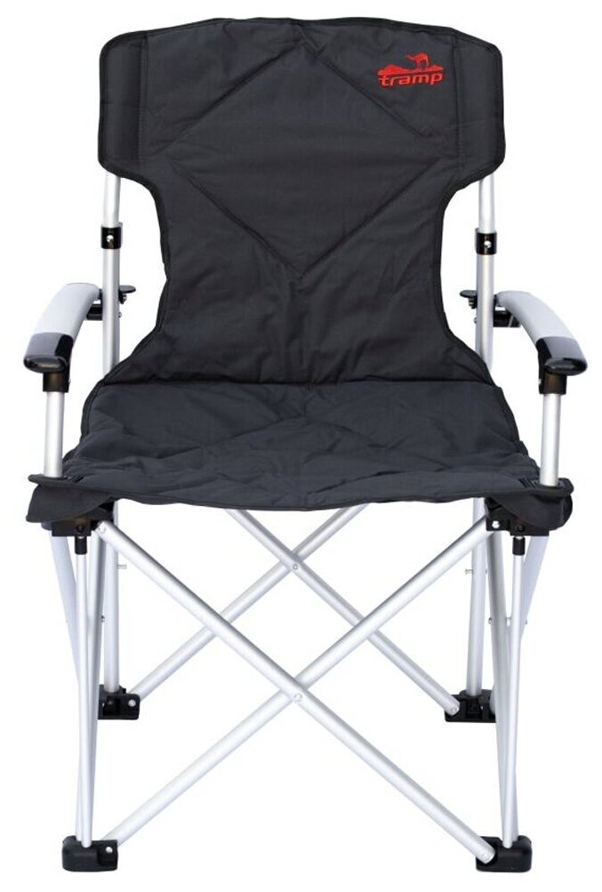 Tramp кресло раскладное с жесткими подлокотниками (черный/серый) - фотография № 14
