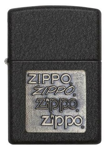 Оригинальная бензиновая зажигалка ZIPPO 362 ZIPPO Logo с покрытием Black Crackle™