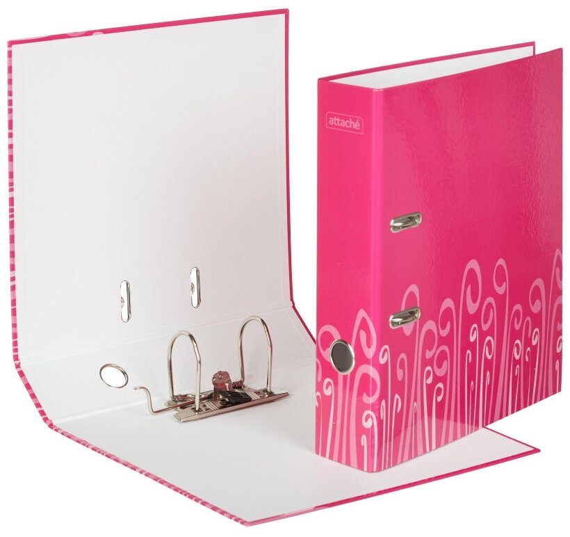 Папка-регистратор Attache Fantasy 75мм ламин. картон розовый, бум/лам. карт