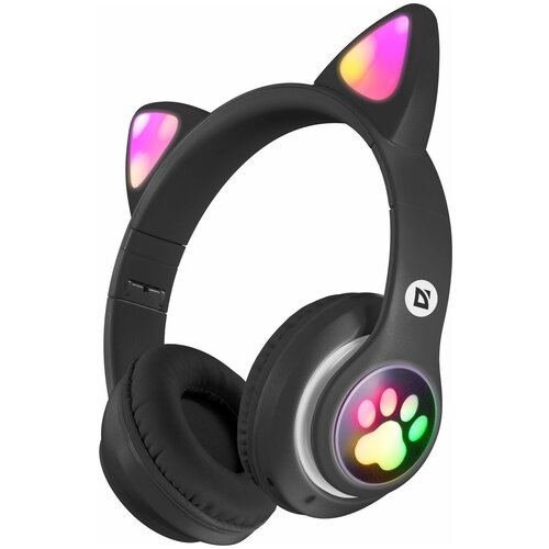 Наушники беспроводные накладные Defender FreeMotion 585 Bluetooth 50 microSD MP3 плеер FM радио черный LED подсветка 89900₽