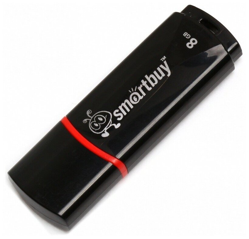 Флэш-диск USB 8Gb SmartBuy Crown, черный, 25шт.