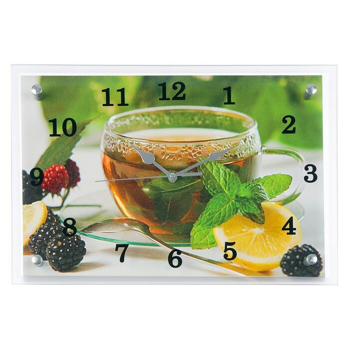 Часы настенные, серия: Кухня, "Чай с лимоном и ежевикой", 25х35 см - фотография № 3
