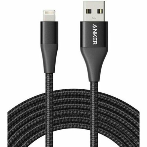 Кабель Anker PowerLine+ II USB-A->Lightning MFI 0,9м A8452, черный. кабель anker powerline select usb c lightning mfi a8612g a8613g 0 9 м 1 шт черный