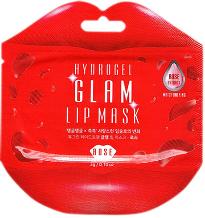 Beauugreen~Гидрогелевая маска для губ с экстрактом розы "Glam"~Hydrogel Glam Lip Mask Rose