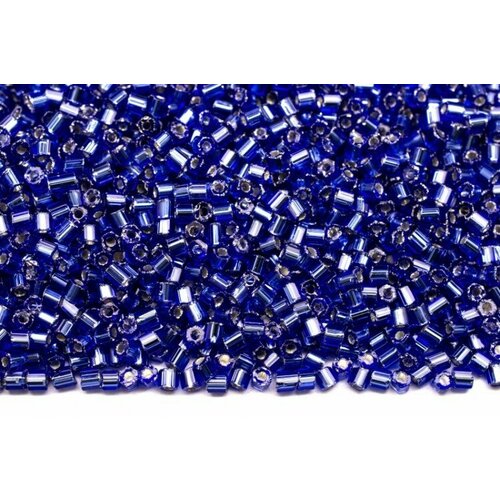 Бисер чешский PRECIOSA рубка 10/0 37050 синий, серебряная линия внутри, 50г